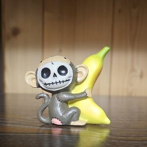 Furrybones Skeleton Monkey Figurine with Banana